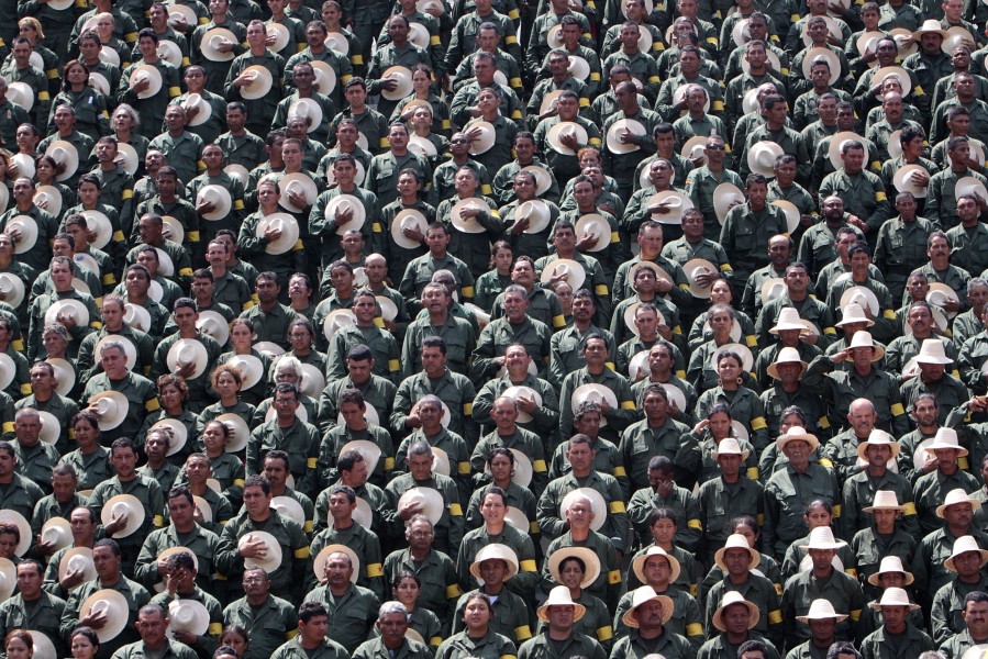 Cientos de miembros de las Milicias Campesinas este 20 de febrero de 2010. Foto: ABN