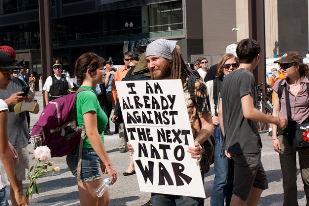 Protesta contra la OTAN en Chicago, mayo de 2012.