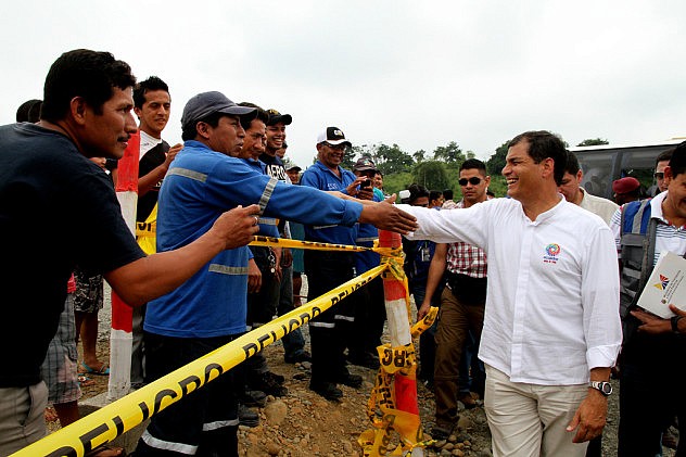Correa en Quevedo, Ecuador, este jueves. Foto: Presidencia de Ecuador
