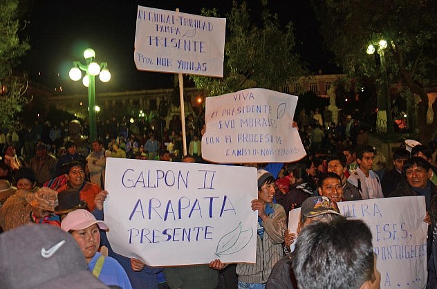 Frente al Palacio de Gobierno en La Paz (Foto: ABI)