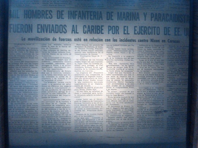 "Mil hombres de Infantería de Marina y paracaidistas fueron enviados al Caribe por el Ejército de EEUU", tituló El Nacional del 14 de mayo de 1958