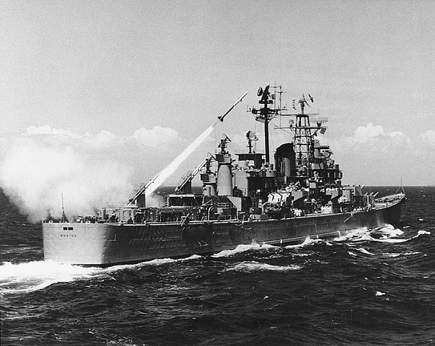 USS_Boston_firing_Terrier_guided_missile_1956