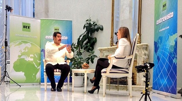 Maduro en el canal RT. Foto: @KoleSnikov_Igor