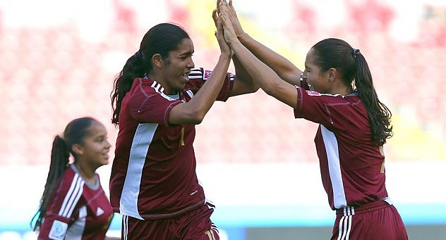 Gabriela García celebra el tercer gol venezolano. Foto: Getty Images/Fifa