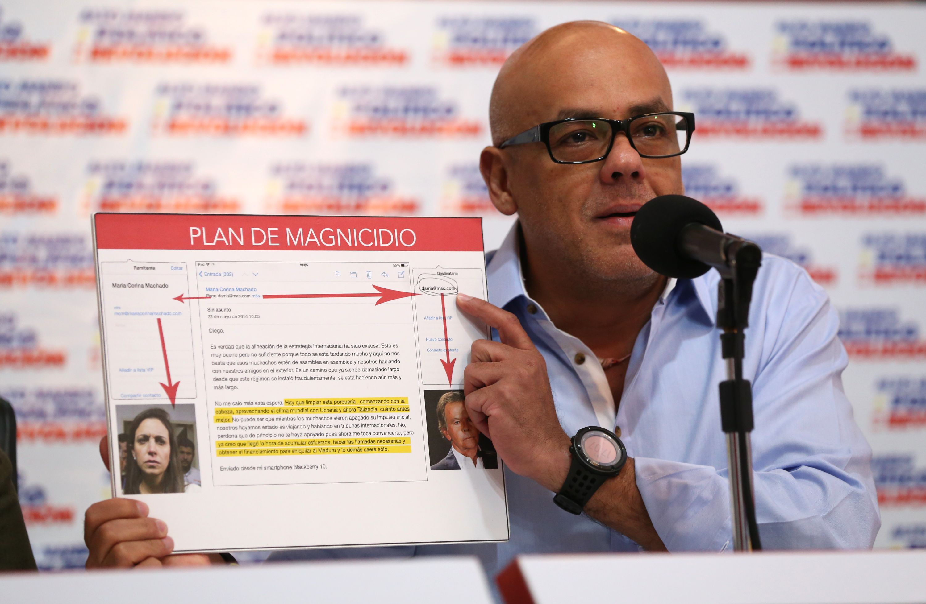 Jorge Rodriguez denounced plan to kill President Maduro.
