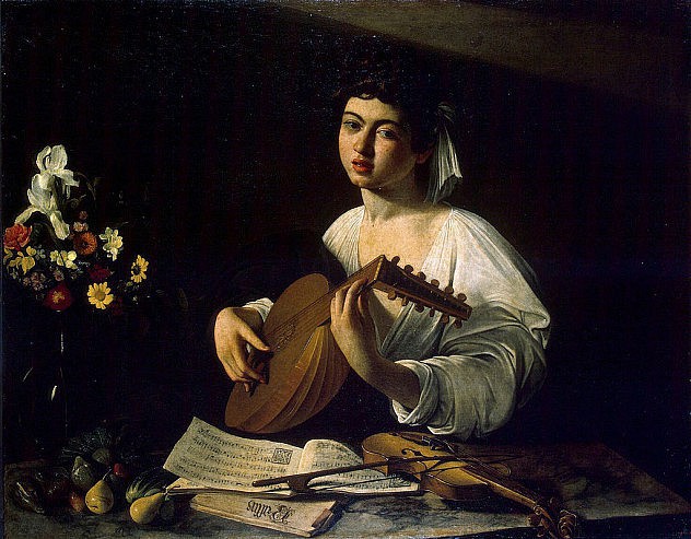"El tocador de Laúd", cuadro de Michelangelo Caravaggio.