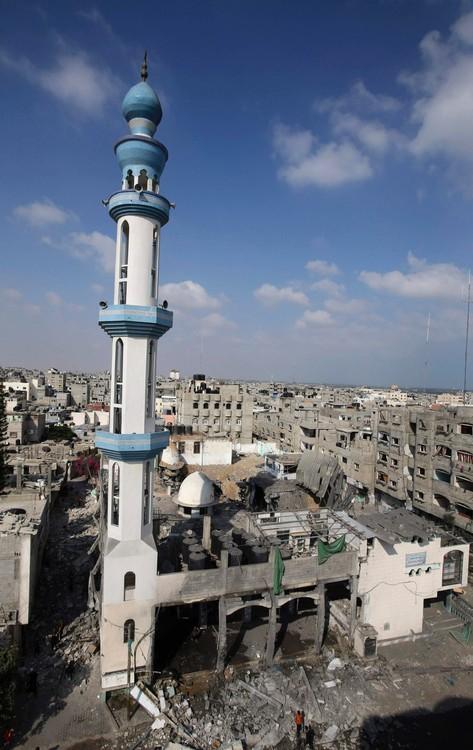 Mezquita Al-Farouq bombardeada por Israel. 