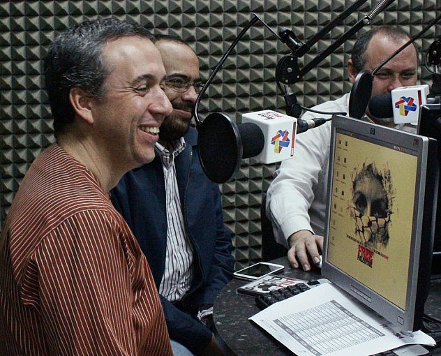 Ministro Barbarito (izq.);, José Jesús Gómez, presidente del IAEM, e Ignacio Barreto (Foto:  Keiliangel Valdivieso, MPPC)