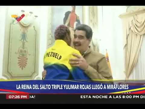 Yulimar Rojas es recibida en el Palacio de Miraflores por el Presidente Nicolás Maduro