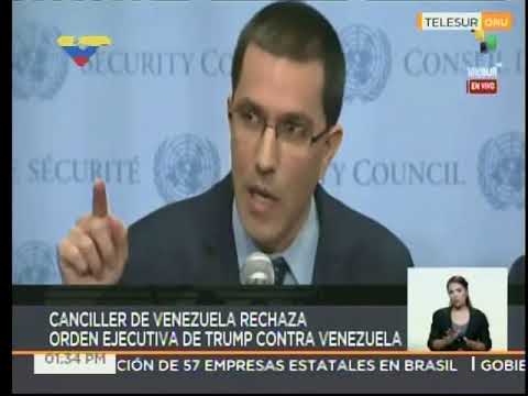 Canciller venezolano Jorge Arreaza desde la ONU sobre nuevas sanciones de Trump