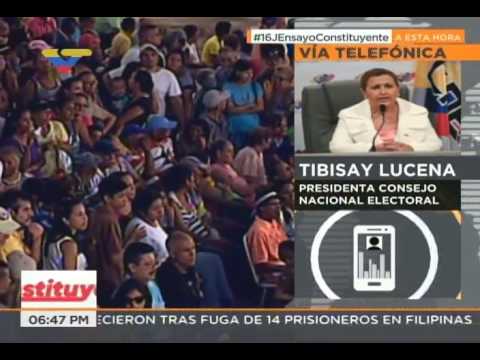 Tibisay Lucena informa sobre resultados del simulacro del 16 de julio para la Constituyente