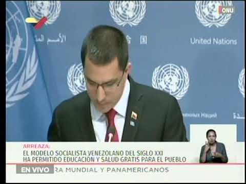 Jorge Arreaza desde la ONU denuncia sanciones a Venezuela, rueda de prensa 25 abril 2019