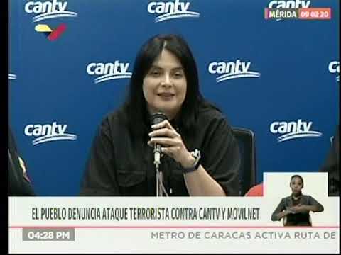 Rueda de prensa por ataque terrorista a almacén de Cantv/Movilnet en Flor Amarillo, 10 febrero 2020