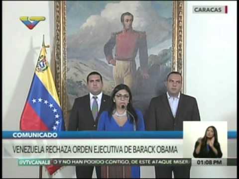 Canciller venezolana Delcy Rodríguez sobre extensión de un año a Decreto de Obama