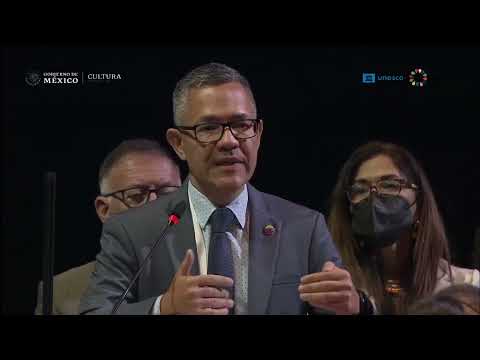 Ernesto Villegas en cierre de la Conferencia MONDIACULT 2022 de la Unesco en México