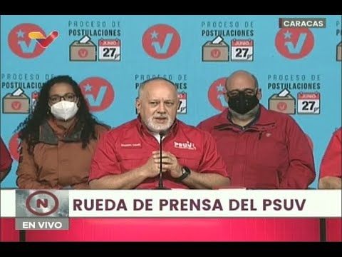 Diosdado Cabello, rueda de prensa del PSUV con postulados a gobernadores, viernes 2 de julio 2021
