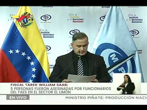 Fiscal Saab sobre casos José Pinto (Tupamaros) y 5 personas ajusticiadas por FAES en sector El Limón