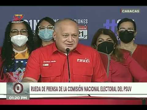 Diosdado Cabello en rueda de prensa de la Comisión Electoral del PSUV este 27 de agosto de 2021