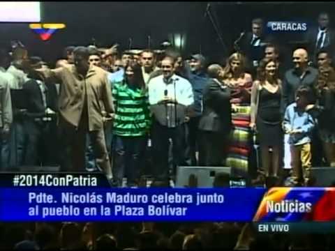 Presidente Nicolás Maduro recibe el 2014 en la Plaza Bolívar de Caracas
