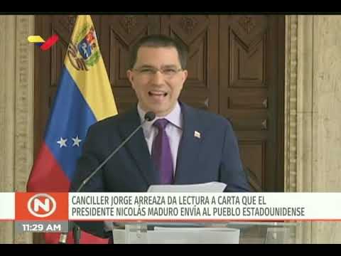 Carta de Maduro al pueblo de EEUU pidiéndoles poner freno a amenazas de Trump contra Venezuela