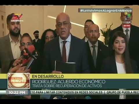 Jorge Rodríguez informa de dos acuerdos con la oposición en diálogo en México, 6 septiembre 2021