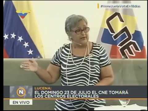 Rueda de prensa de Tibisay Lucena sobre las Ferias Electorales, 12 julio 2017