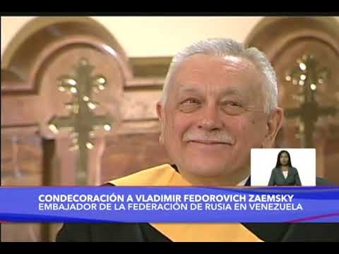 Maduro condecora a Vladimir Fedorovich Zaemsky, embajador de Rusia en Venezuela