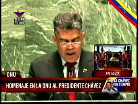 Canciller Elías Jaua en la ONU agradece homenaje a Hugo Chávez tras su muerte
