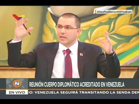 Reunión completa del Canciller Jorge Arreaza con embajadores tras atentado a Nicolás Maduro