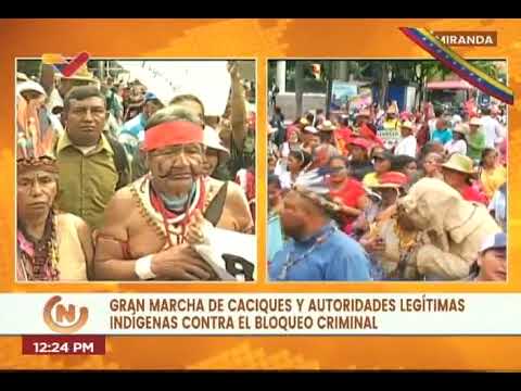 Pueblos Indígenas marcharon en Caracas contra las sanciones y entregaron documento a la ONU