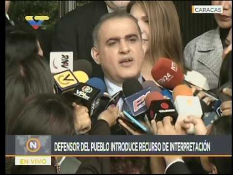 Defensor del Pueblo introduce recurso de interpretación en TSJ por limitaciones a su actuación