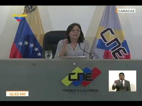 Rectora del CNE Sandra Oblitas, rueda de prensa sobre la Constituyente, 9 junio 2017