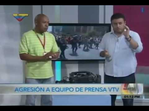 Equipo de VTV fue agredido en manifestación opositora en Chacao