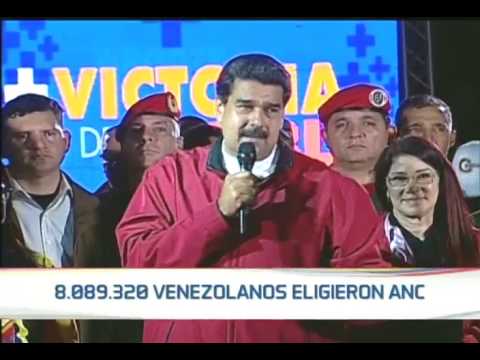 Presidente Maduro celebra resultados de elecciones de Constituyentes desde plaza Bolívar