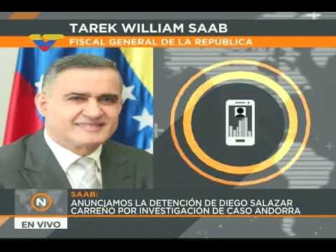 Diego Salazar Carreño es detenido por corrupción, informa Fiscal Tarek William Saab