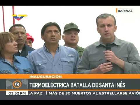 El Aissami inaugura planta termoeléctrica en Barinas y denuncia sabotaje en El Vigía