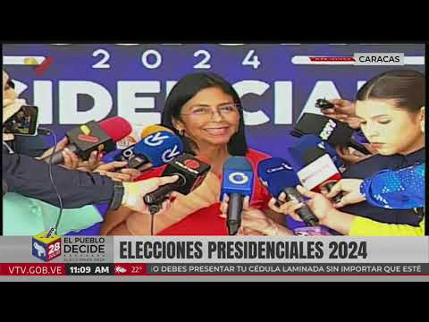 Delcy Rodríguez, vicepresidenta de Venezuela, declaraciones tras votar en elecciones presidenciales