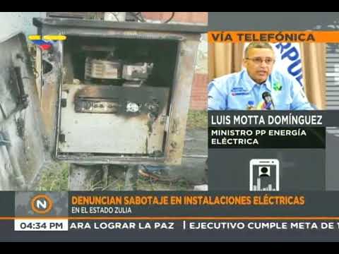 Luis Motta Domínguez, ministro de Energía Eléctrica: sabotaje provocó apagones en Zulia y Mérida