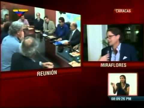 Lorenzo Mendoza a su salida de Miraflores este 14 de mayo tras reunirse con Nicolás Maduro