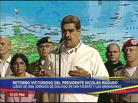 Maduro retorna de San Vicente y Las Granadinas tras reunirse con presidente de Guyana