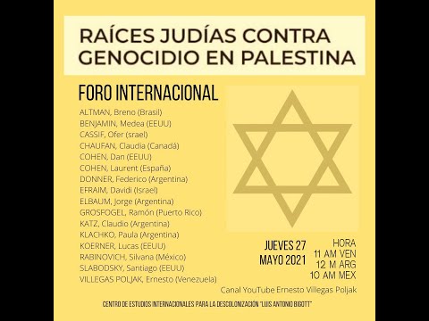 Foro Internacional &quot;Raíces Judías contra Genocidio en Palestina&quot;