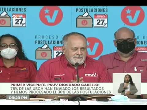 Diosdado Cabello, rueda de prensa del PSUV con primeros resultados de postulaciones a primarias