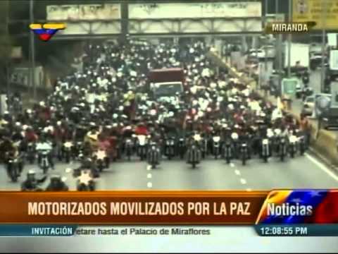 La gran marcha de motorizados rumbo al Palacio de Miraflores a reunirse con Nicolás Maduro