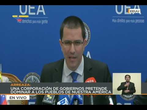 Canciller venezolano Jorge Arreaza, rueda de prensa desde la OEA, Washington, 6 junio 2018