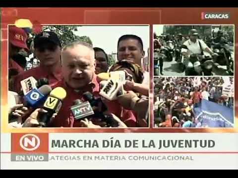 Diosdado Cabello desde marcha de la Juventud: regreso de Guaidó a Venezuela y trabajadores Conviasa