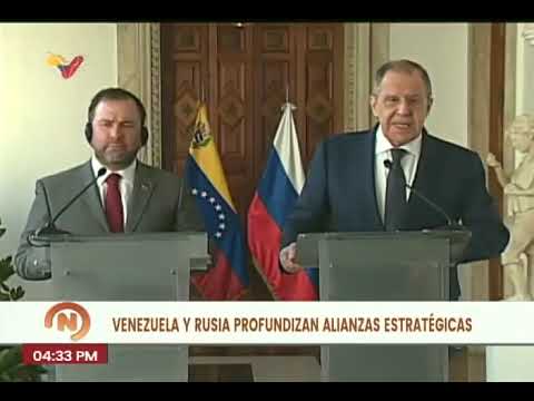 Serguei Lavrov, canciller de Rusia, se reúne en Venezuela con el canciller Yván Gil