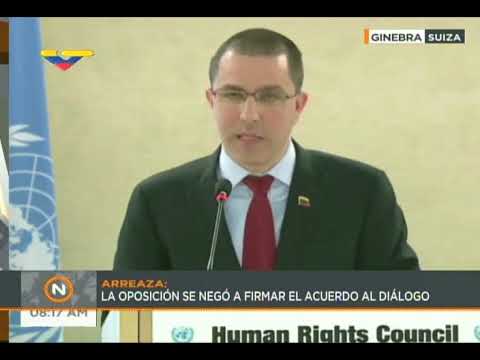 Canciller venezolano Jorge Arreaza ante Consejo de Derechos Humanos ONU, 26 febrero 2018
