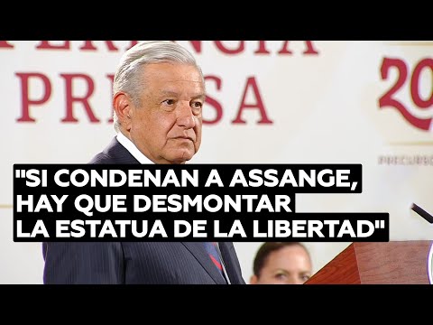 López Obrador pide desmontar la Estatua de la Libertad si condenan a pena máxima a Julian Assange