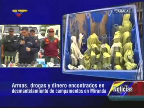 Ministro Rodríguez Torres muestra incautado en campamentos