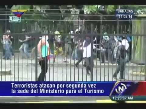 Ataque al Ministerio de Turismo, video del Noticiero de VTV